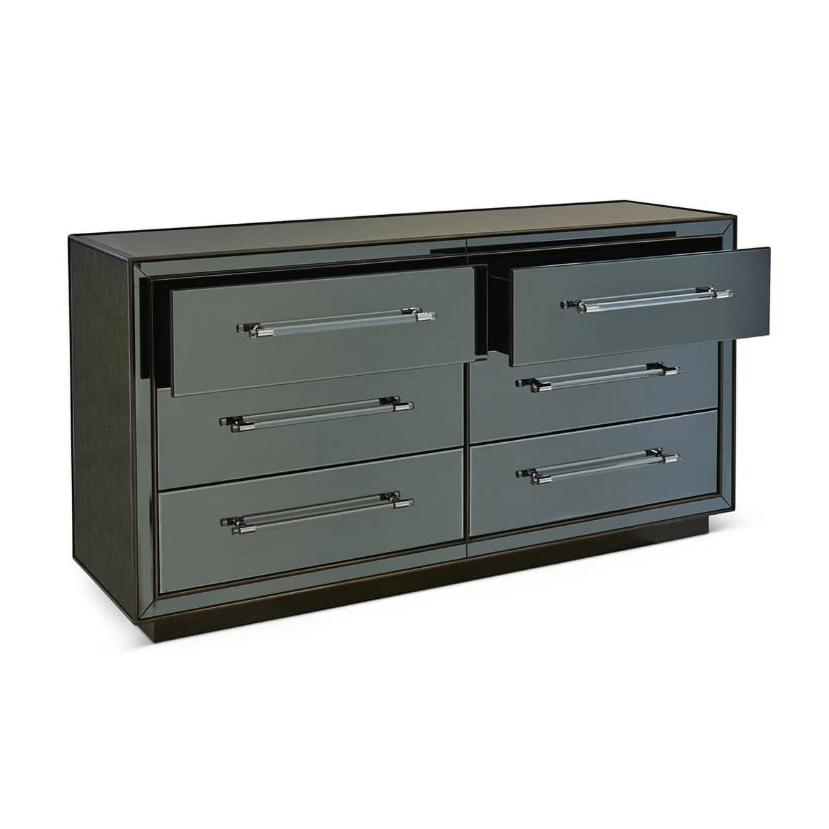 Gray Wood Dresser with Mirror I3241