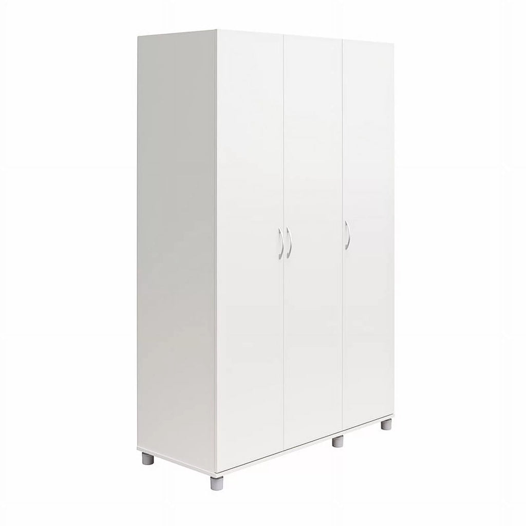 3 Door Wardrobe with Clothing Rod in White B794291