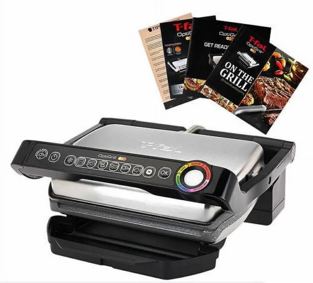 Indoor Electric Grill with Removable Ceramic Plates - Stainless Steel Silver Q1343