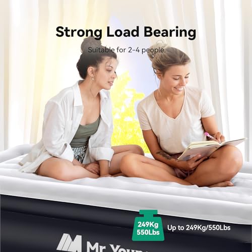Twin Size 18" Inflatable Air Mattress with Built-in Pump and Carrying Bag Q279