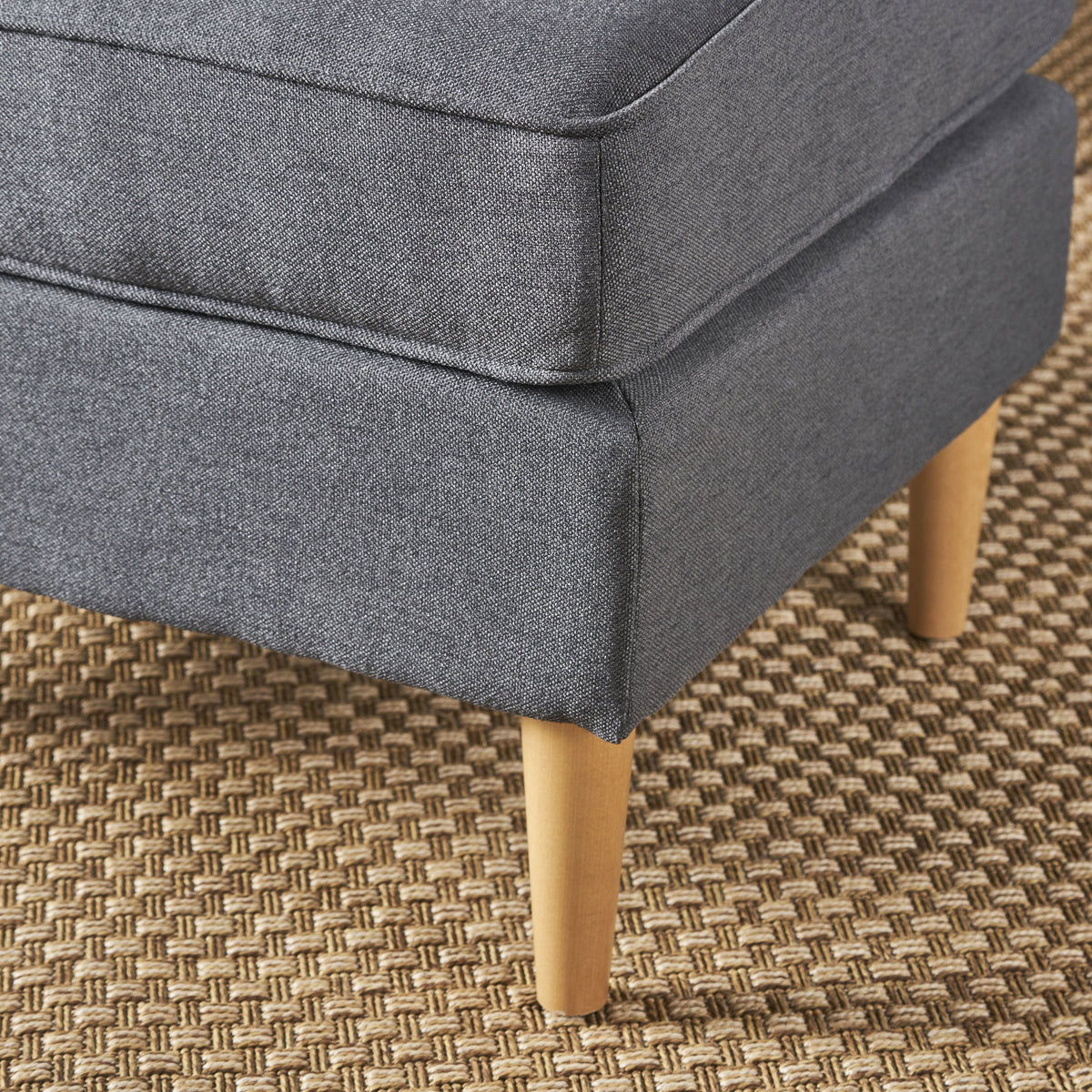 Dark Grey Fabric Ottoman R620
