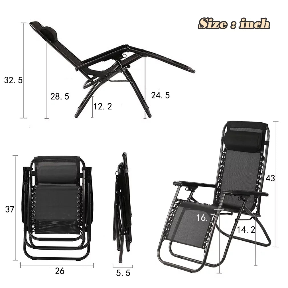 Black Zero Gravity Chairs 2 Pack E178