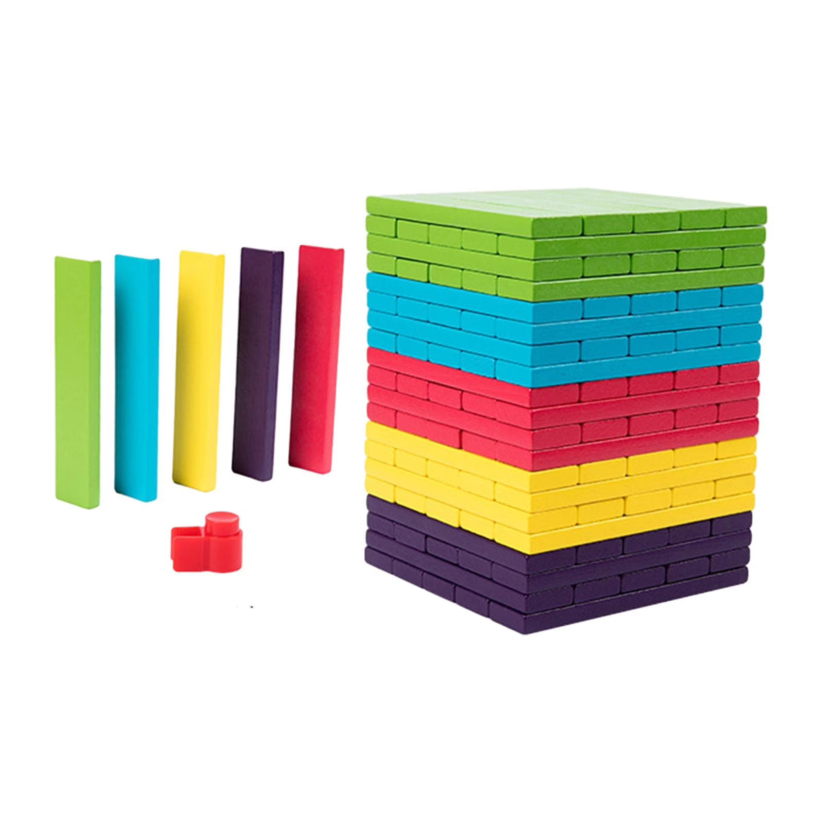 100 Pieces Wooden Blocks Stacking Game Building Kits Board Games U913370
