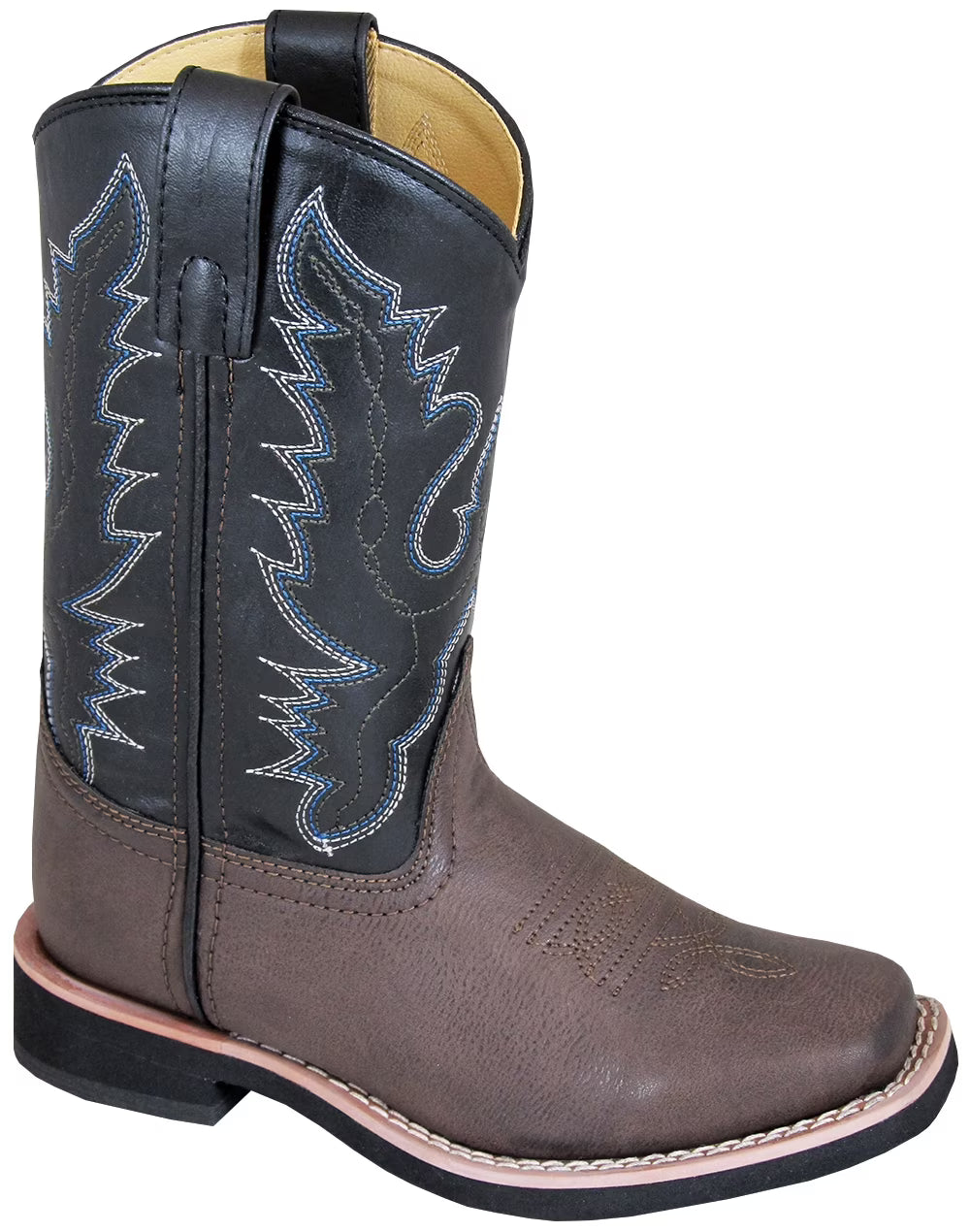 Brown Black Square Toe Western Cowboy Boots X701