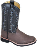 Brown Black Square Toe Western Cowboy Boots X701