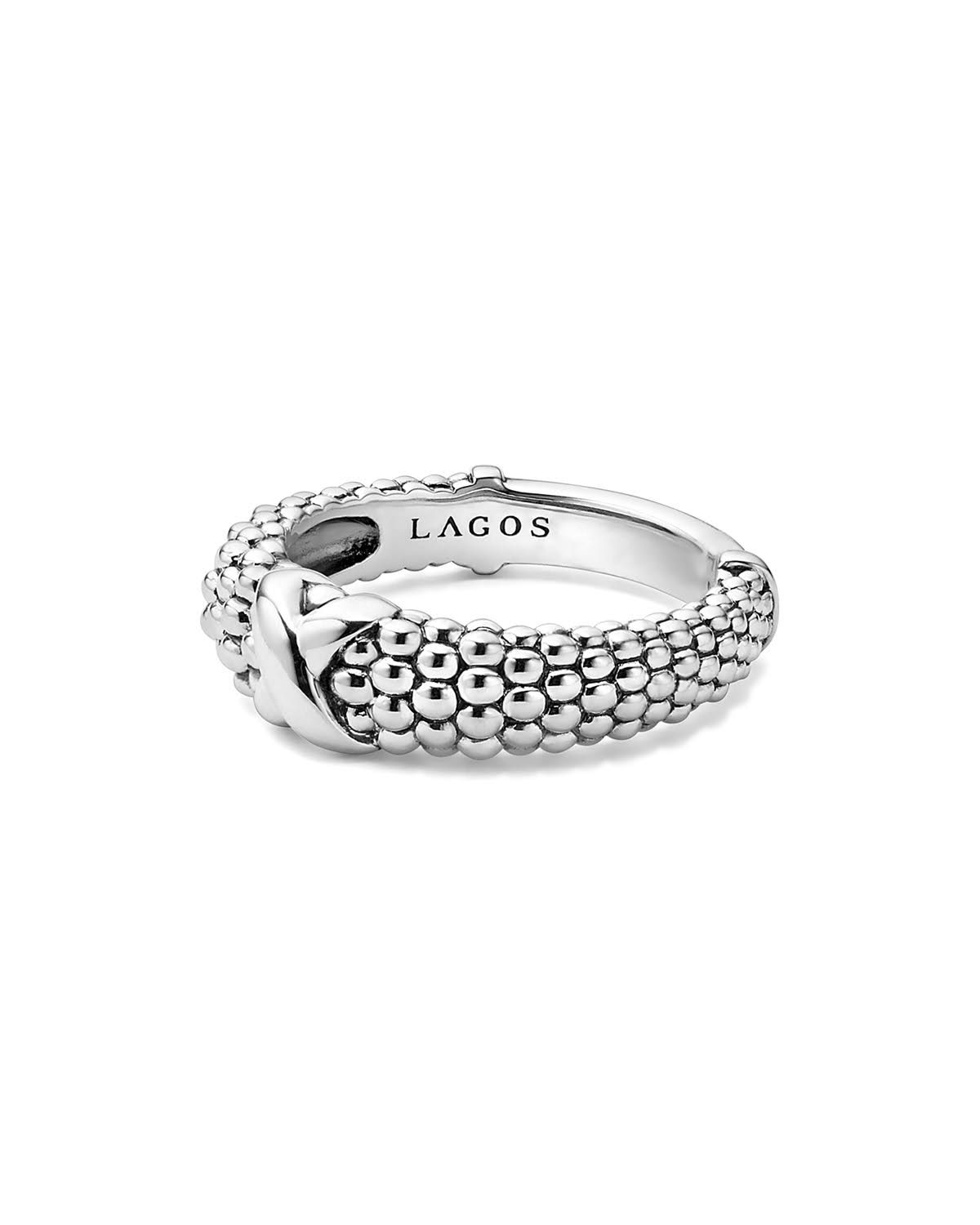 Silver Caviar Band Ring H502