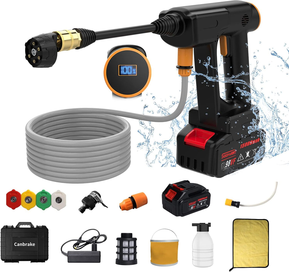 Cordless Electric Pressure Washer with 6 in 1 Adjustable Nozzle G557