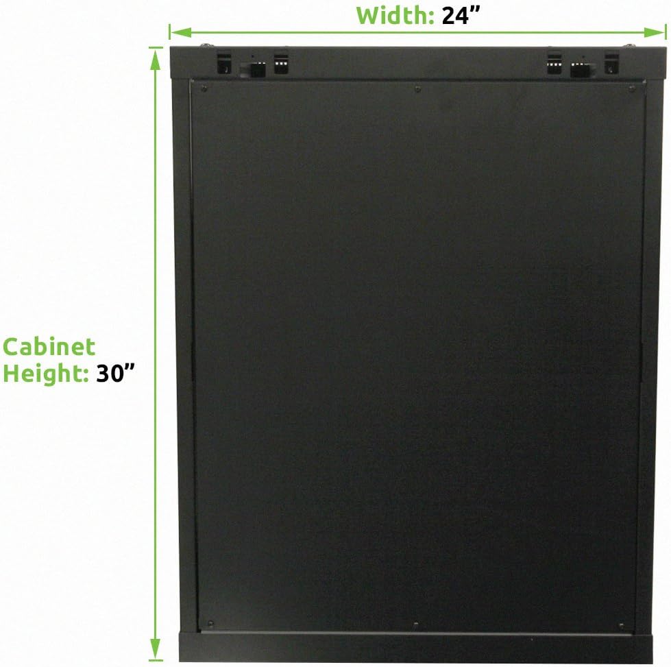15U 19-Inch Server Network Rack with Locking Glass Door Black O56152