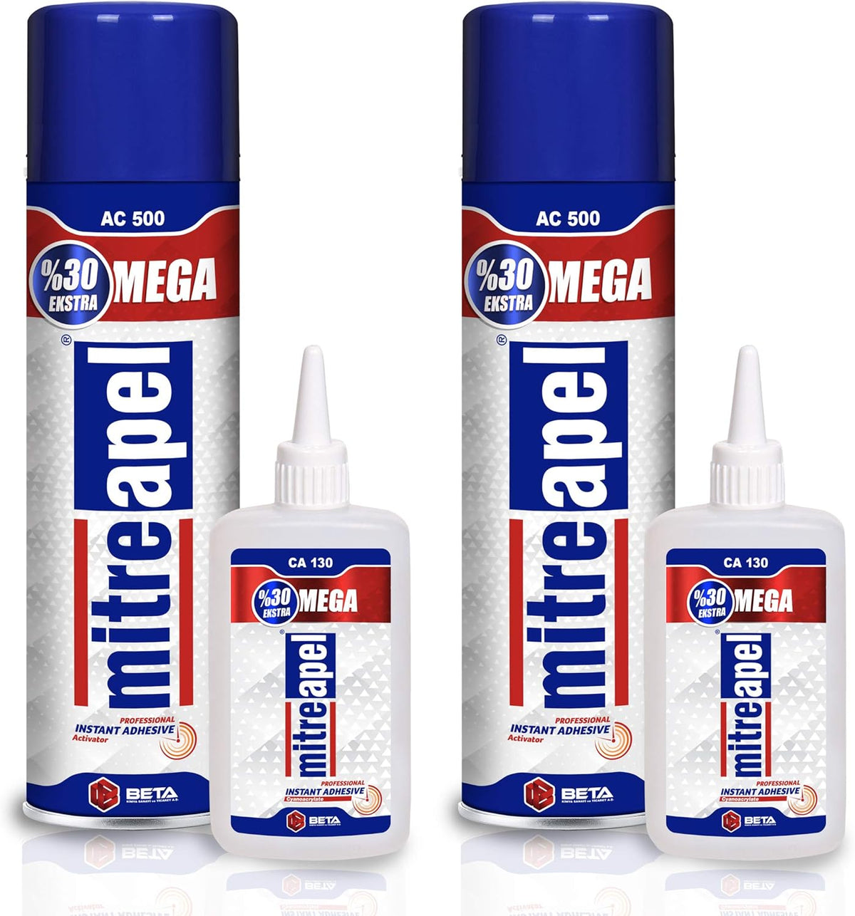 2 x 4.5 oz. Super CA Glue with 2 x 16.9 fl oz. Spray Adhesive Activator Cyanoacrylate Glue E659