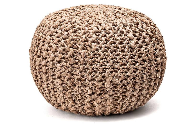 Jute Filled Ottoman Pouf Z4368