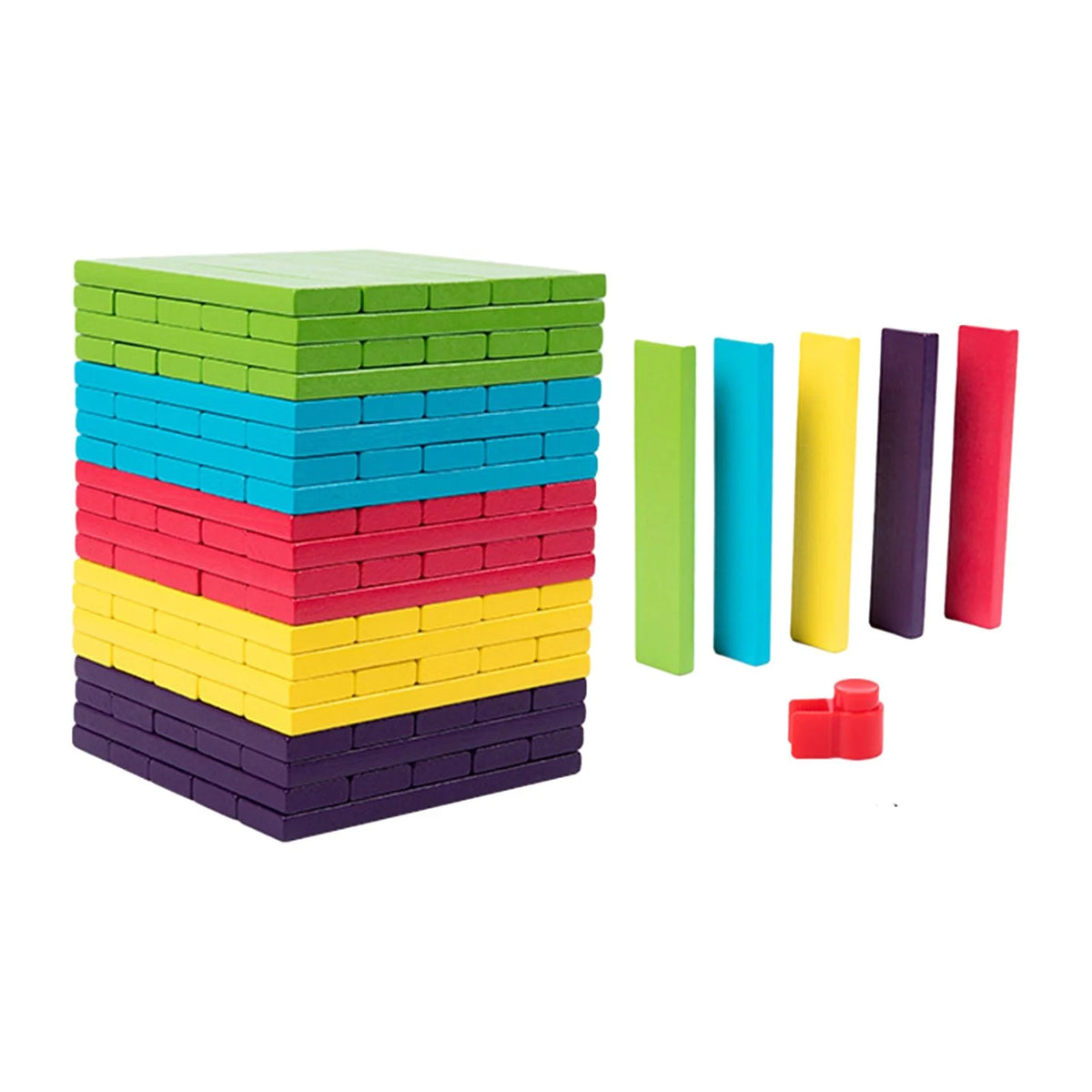 100 Pieces Wooden Blocks Stacking Game Building Kits Board Games U913370