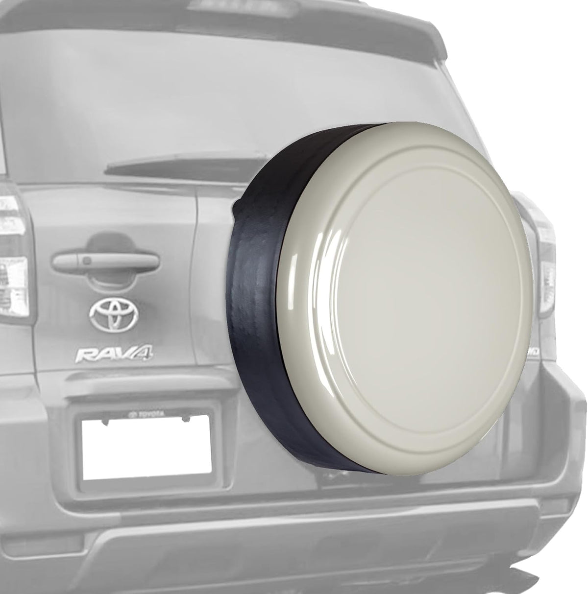 28" Color Matched Rigid Tire Cover for Toyota RAV4 (06-12) - Plastic Face & Vinyl Band - Everglade Green S60006