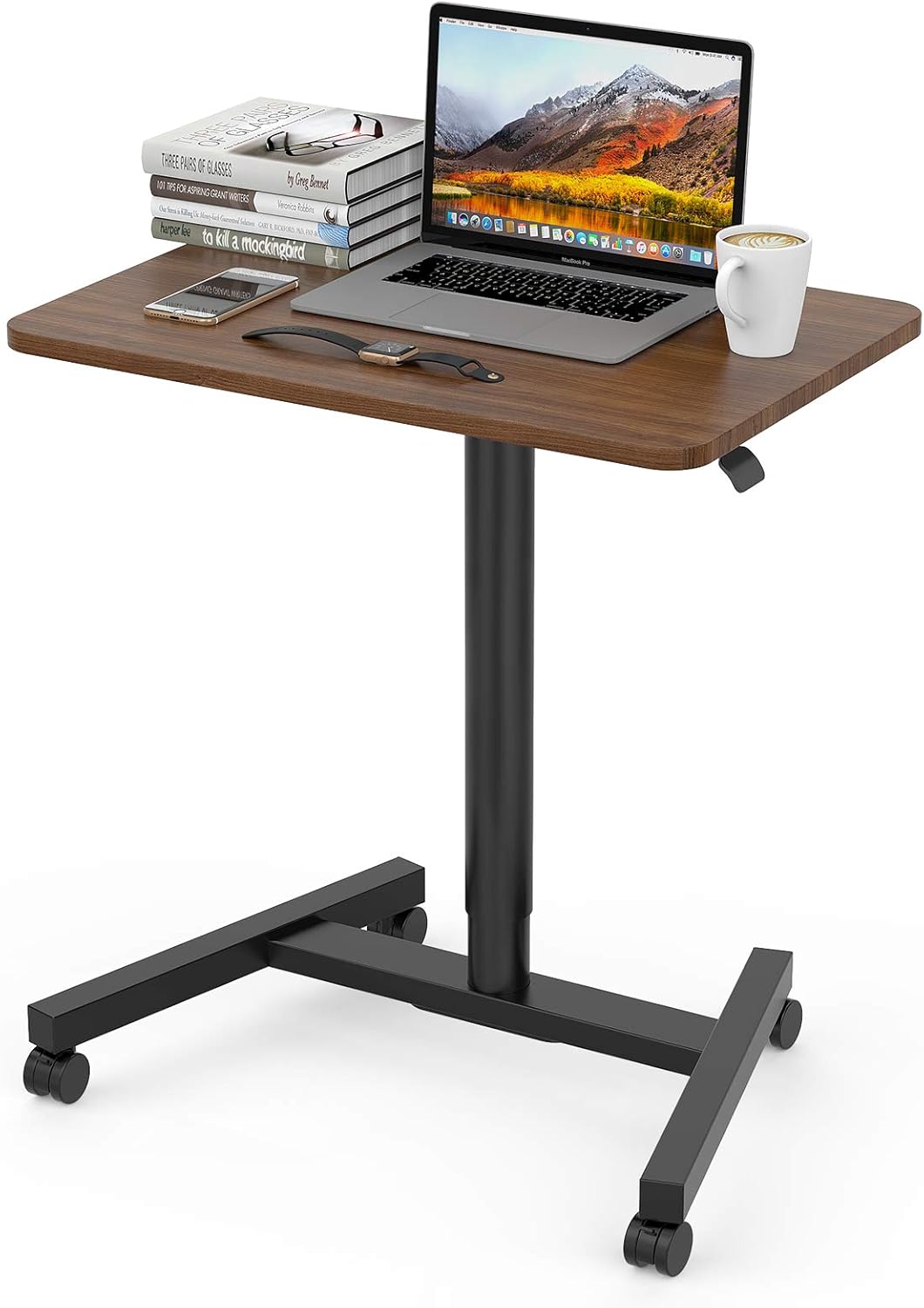 28 Inch Height Adjustable Rolling Laptop Desk with Wheels N53031