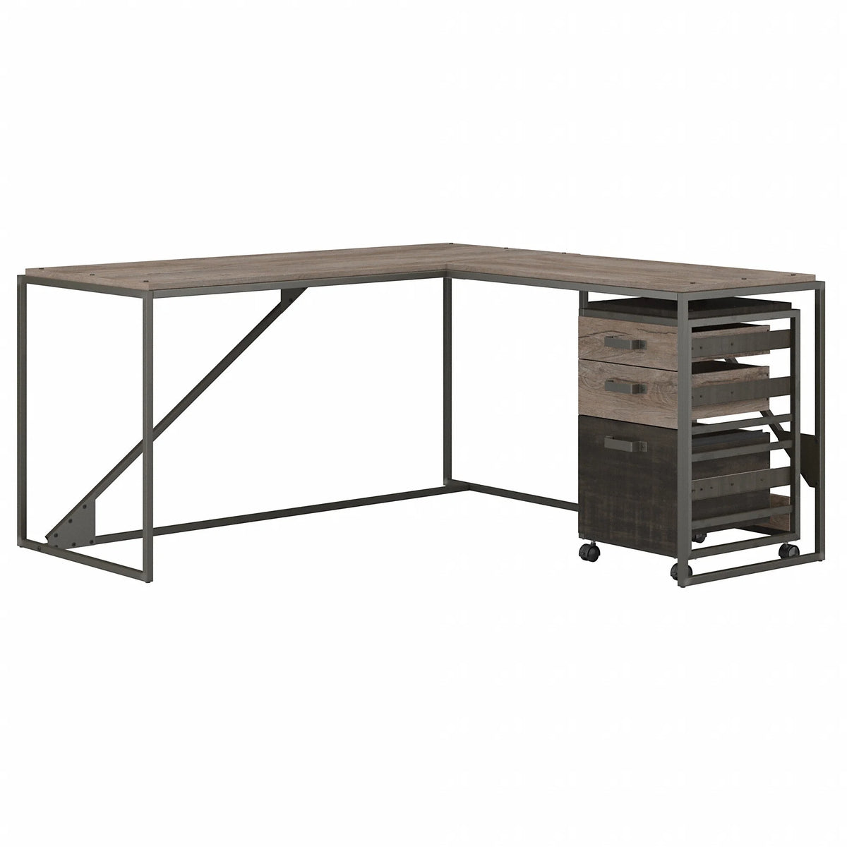 L Shaped Desk with Drawers K744