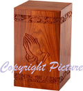 Solid Rosewood Cremation Urn with Hand-Carved Cross Design P590108