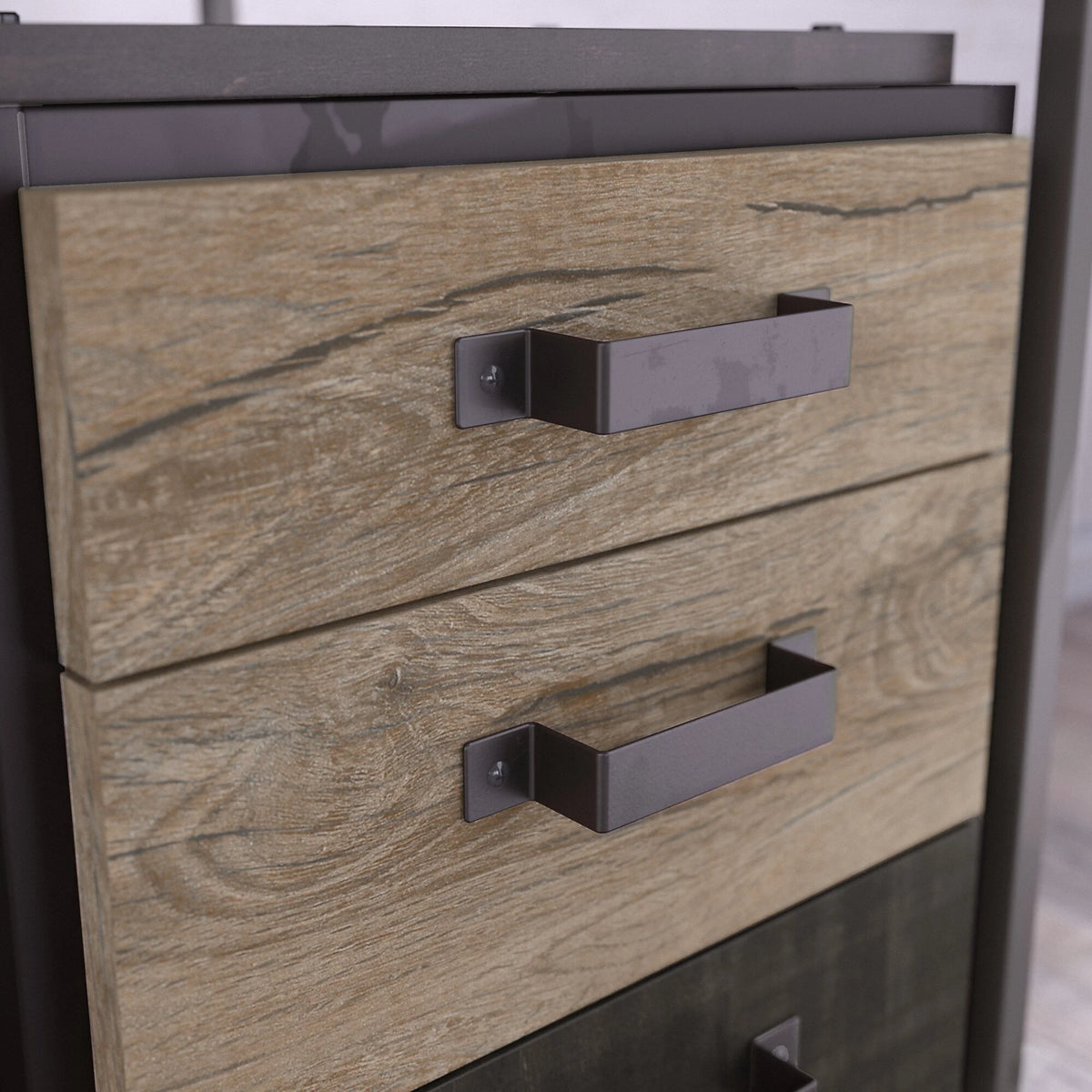 L Shaped Desk with Drawers K744