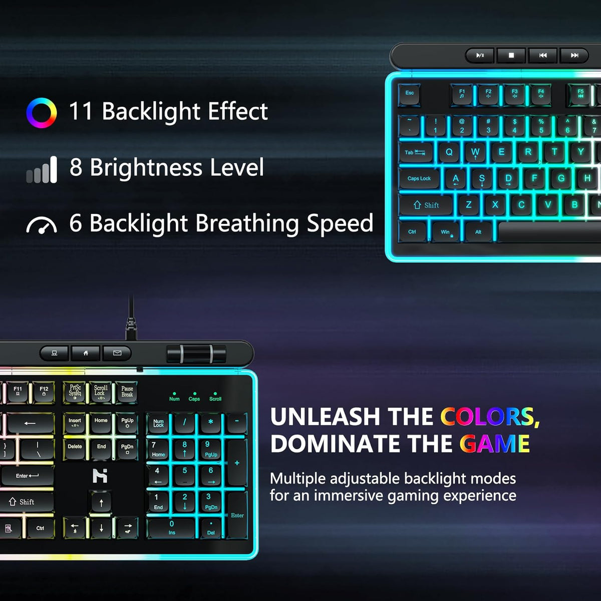 104 Keys RGB Backlit Wired Gaming Keyboard and Mouse Combo K854497