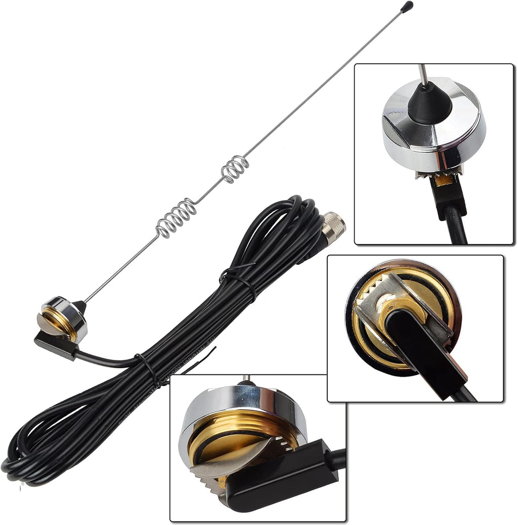 Dual-Band NMO Antenna VHF 144Mhz UHF 430MHz with Coax Cable E159