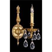 1 Light Olde Brass Crystal Cast Brass Wall Mount F4529