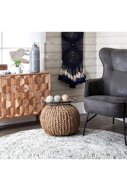 Jute Filled Ottoman Pouf Z4368