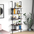 5-Tier Wall Mounted Bookshelf with Metal Frame and Wood T295