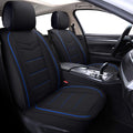 Waterproof Faux Leather Car Seat Covers Full Set Black-and-Red K85935