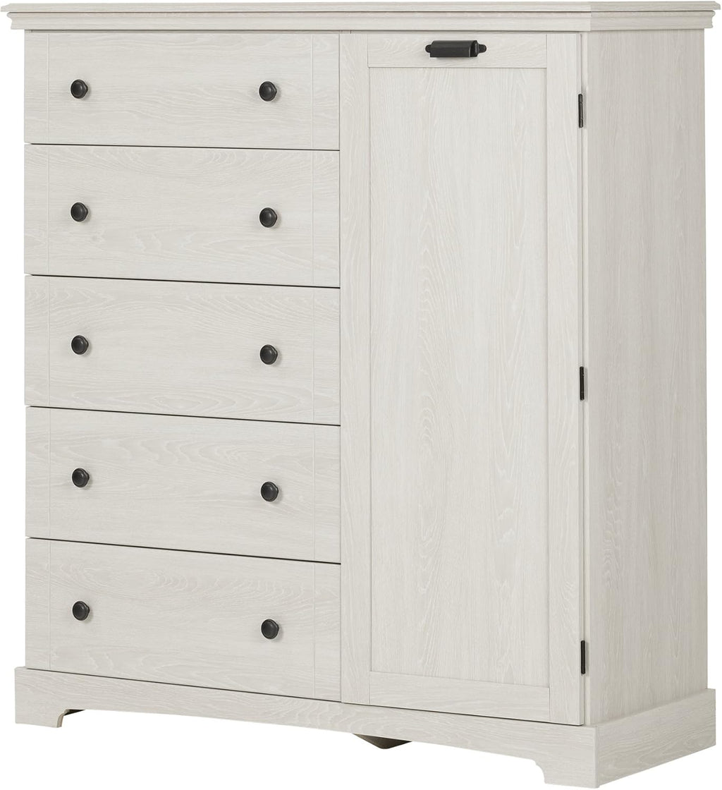 Winter Oak 5-Drawer Dresser with Cabinet Door F81017