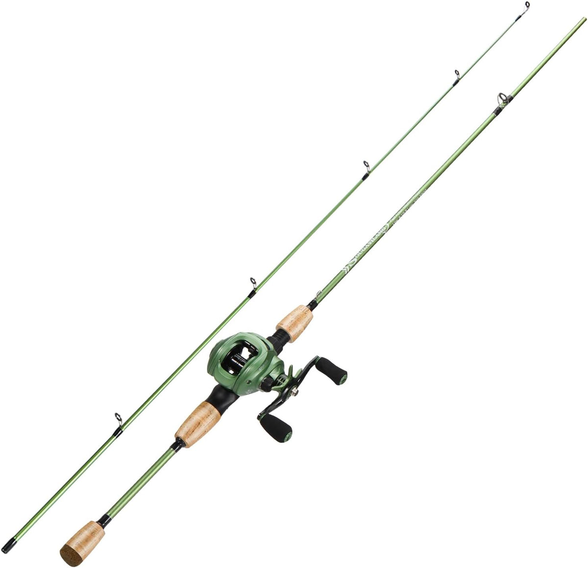 Graphite 2Pc Fishing Rod Reel Combos with Stainless Steel Guides J160