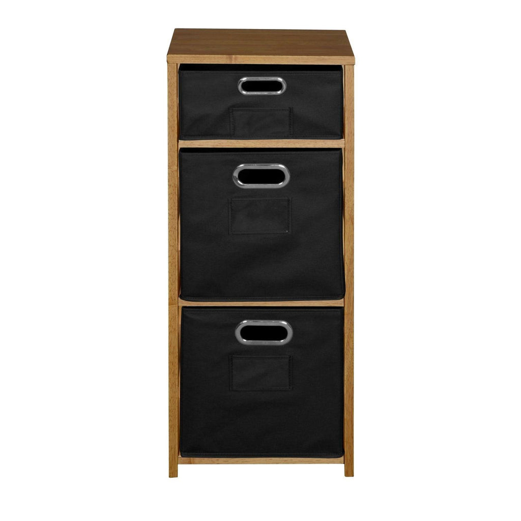 34x22 Square Folding Bookcase with Fabric Bins L768487