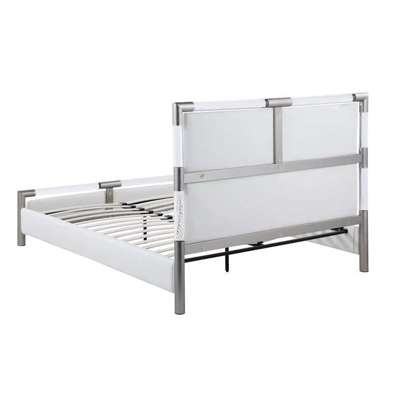 Gloss White Wood & Acrylic King-size 3-Piece Bedroom Set G7751