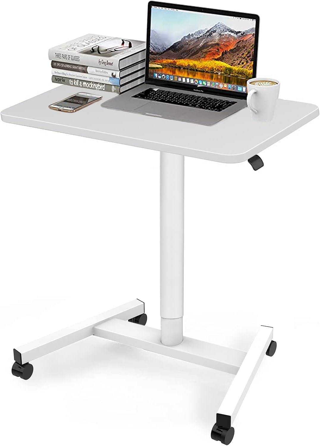 28 Inch Height Adjustable Rolling Laptop Desk with Wheels N53031