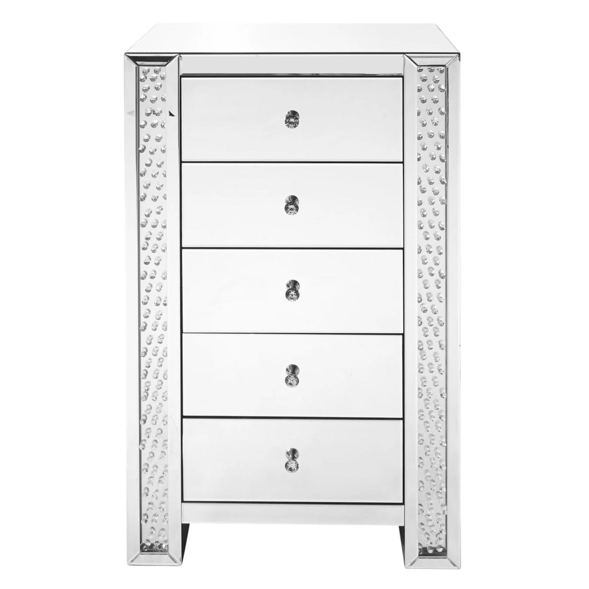 29 inch Crystal 5 Drawer Chest Mirror Finish G853875