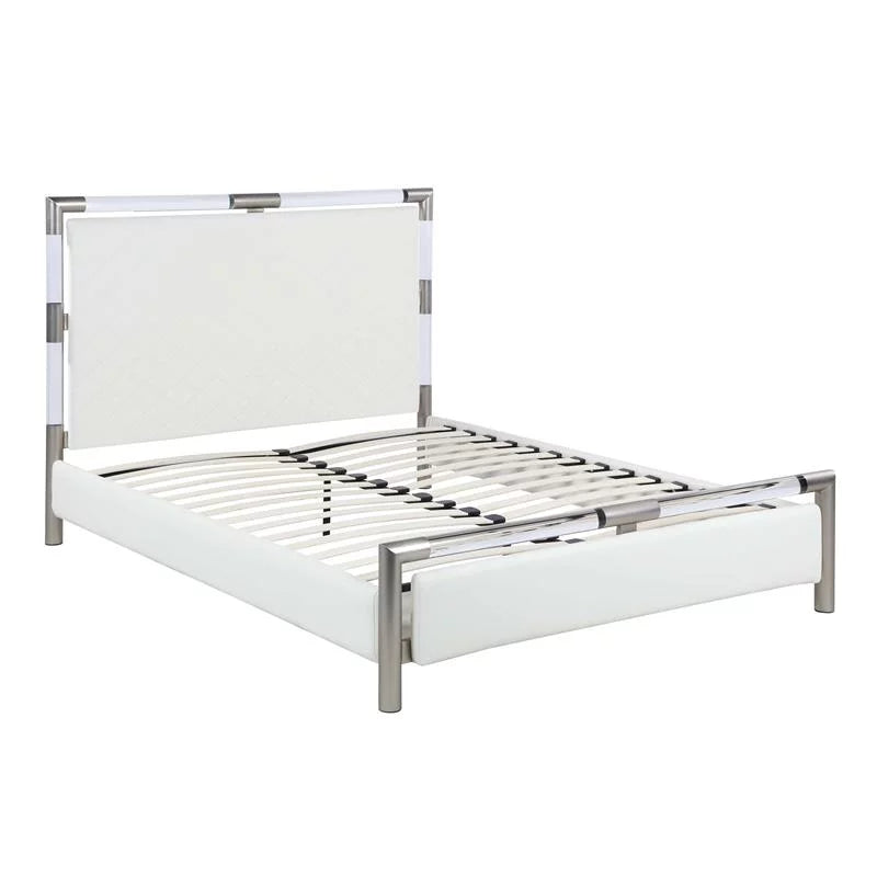 Gloss White Wood & Acrylic King-size 3-Piece Bedroom Set G7751