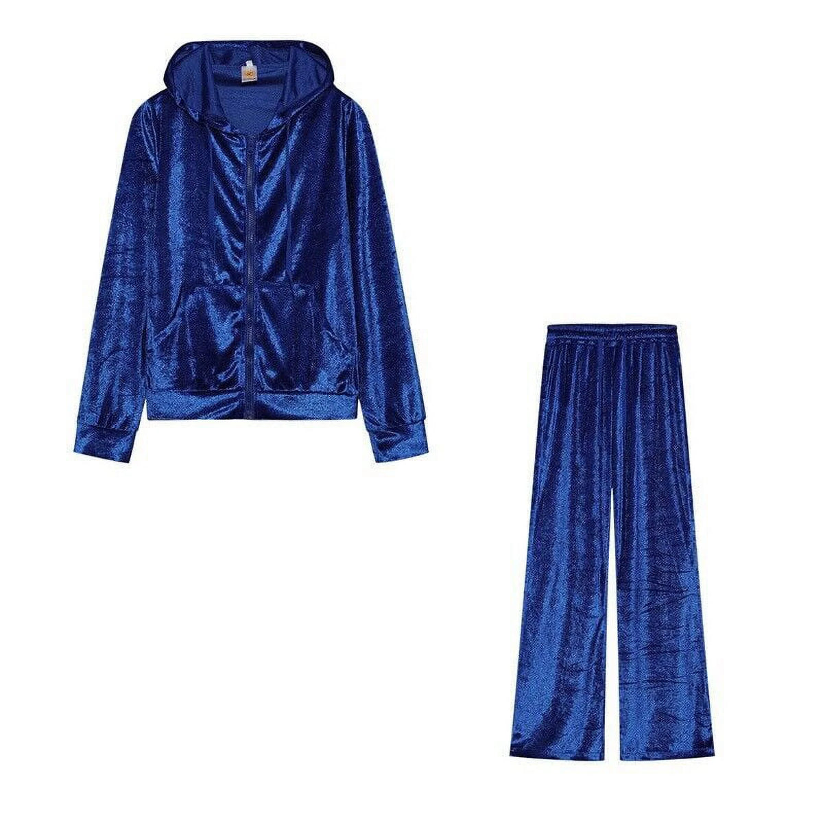 Velour 2-Piece Hoodie Tracksuit Set S269