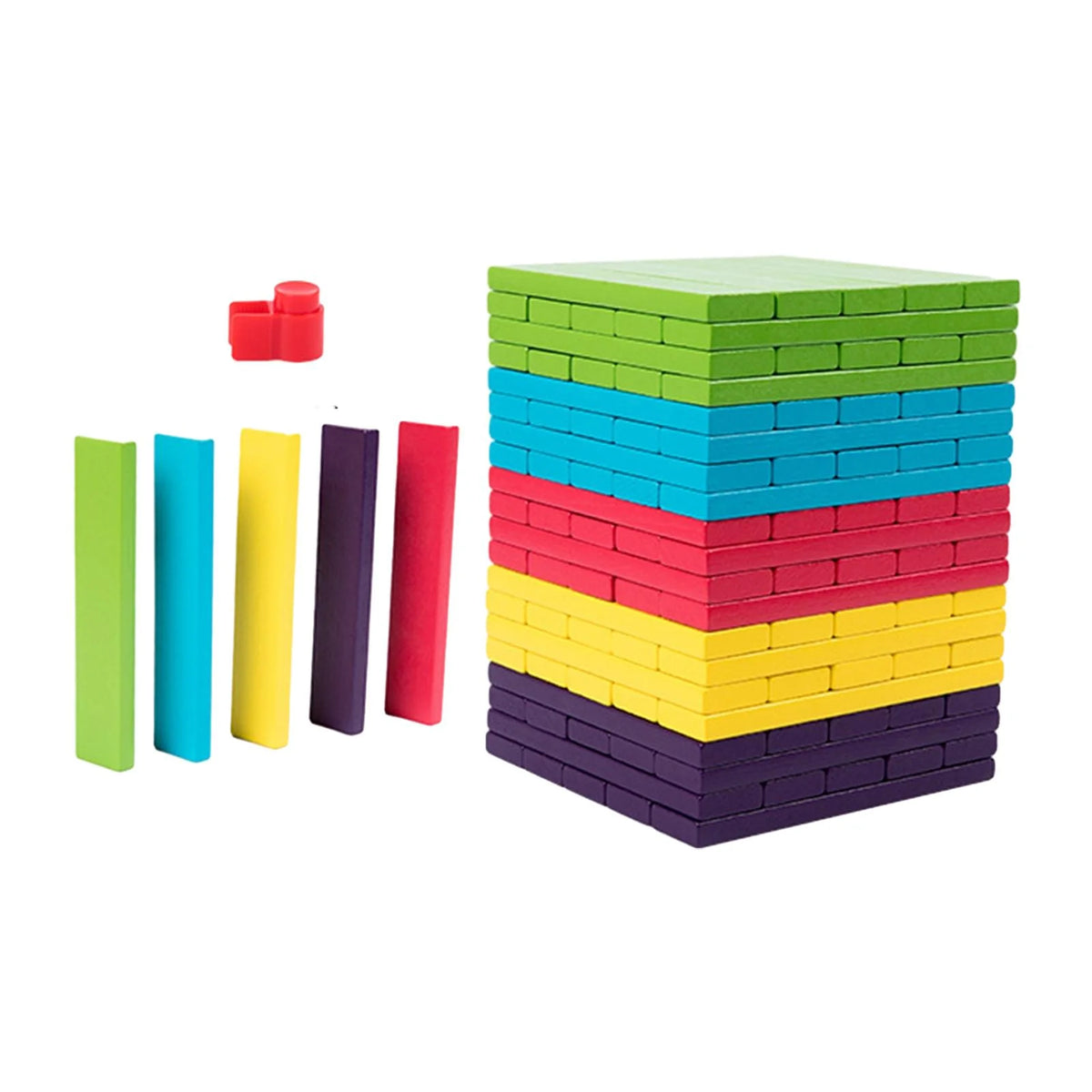 100 Pieces Wooden Blocks Stacking Game Building Kits Board Games U913370