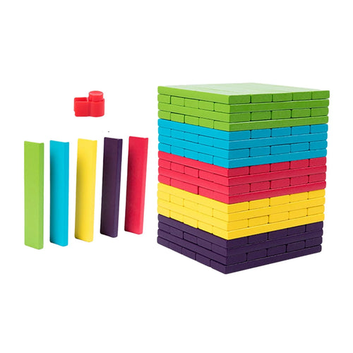 100 Pieces Wooden Blocks Stacking Game Building Kits Board Games U913370