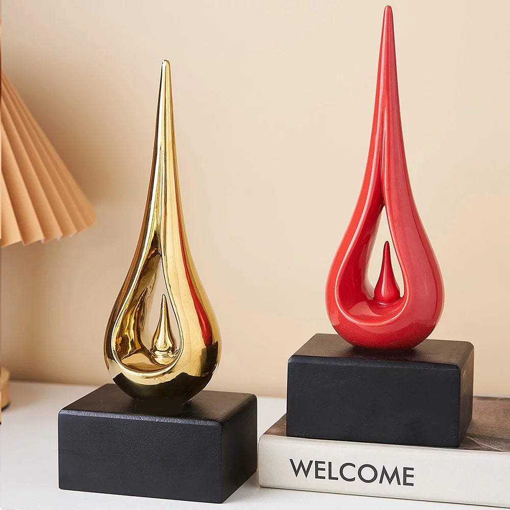 Ceramic Water Drop Golden Home Decor I874601