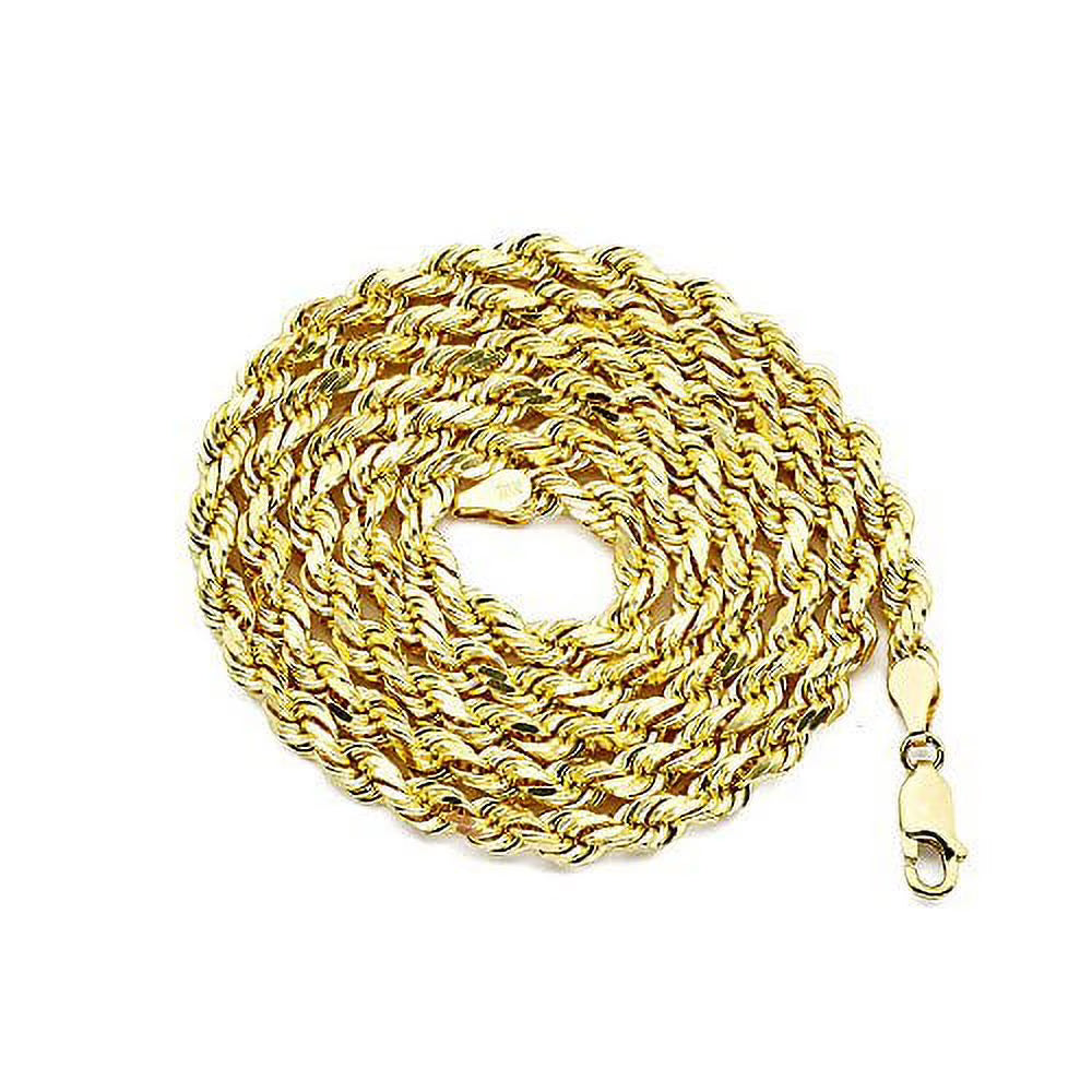 10K Yellow Gold 5mm Diamond Cut Rope Chain Necklace 28" D4370