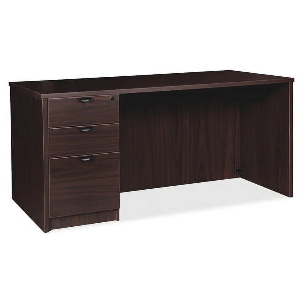 Espresso Laminate 3 Drawer Left-Pedestal Desk P682
