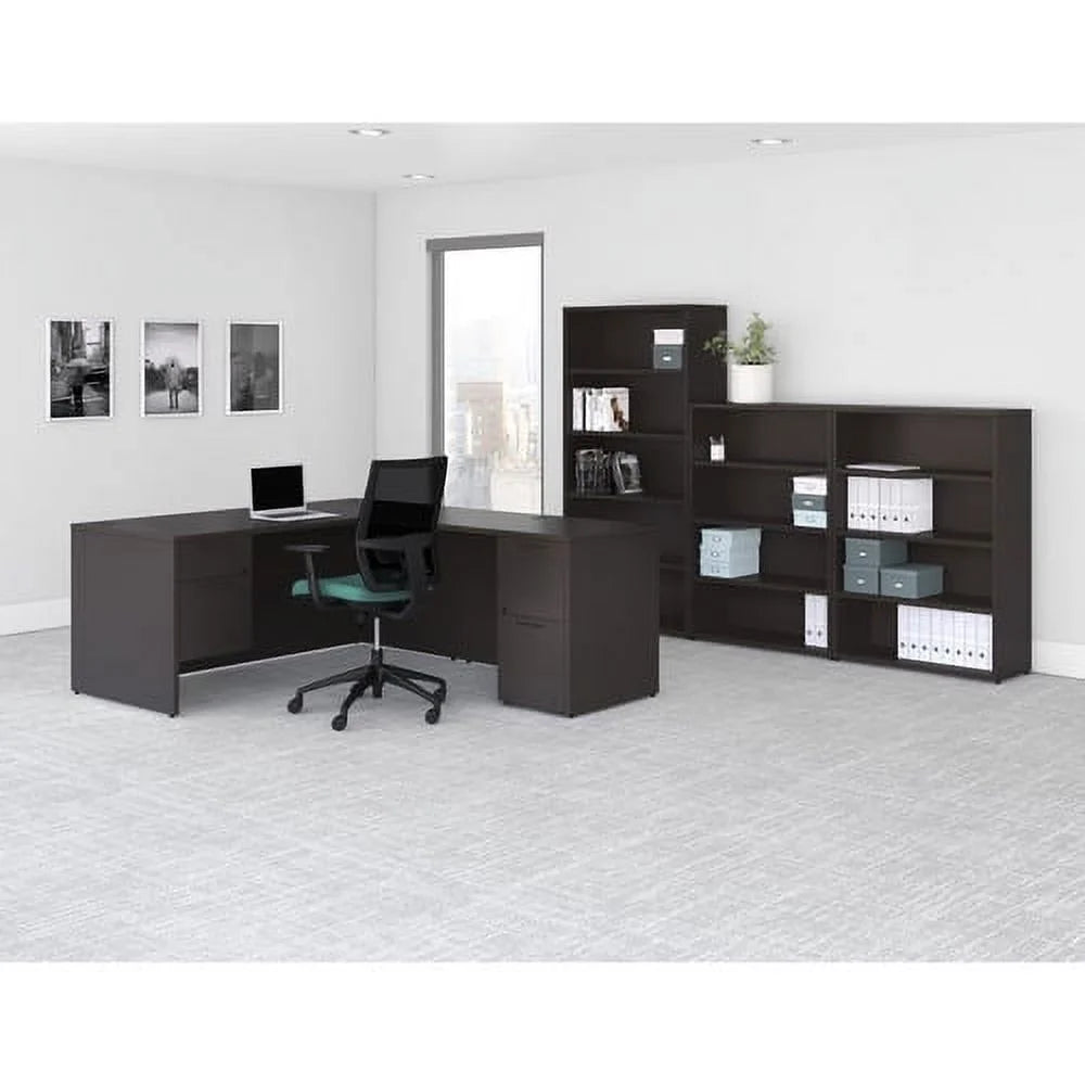 Espresso Laminate 3 Drawer Left-Pedestal Desk P682