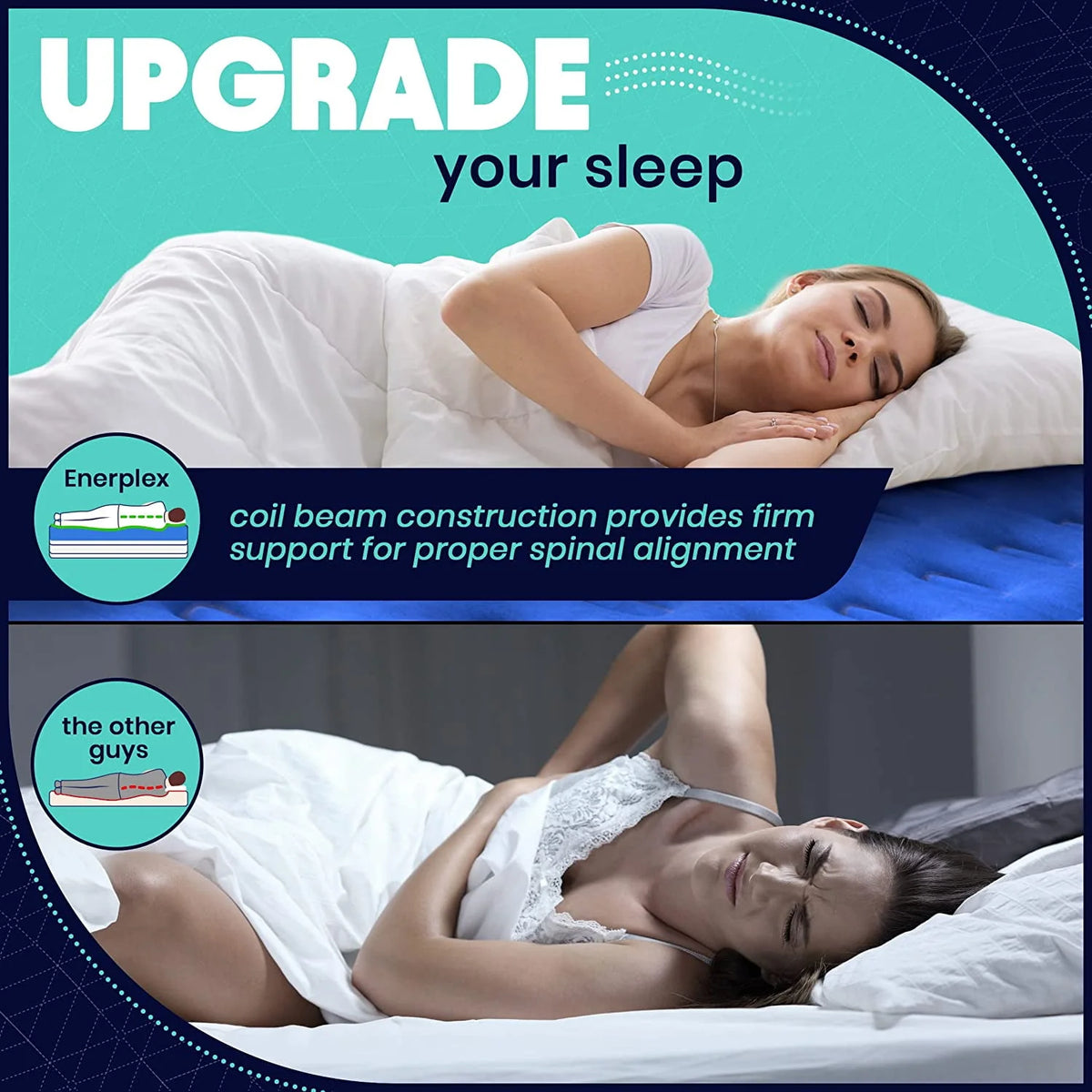 Queen 13 Inch Double Height Air Mattress with Built-in Pump F7326