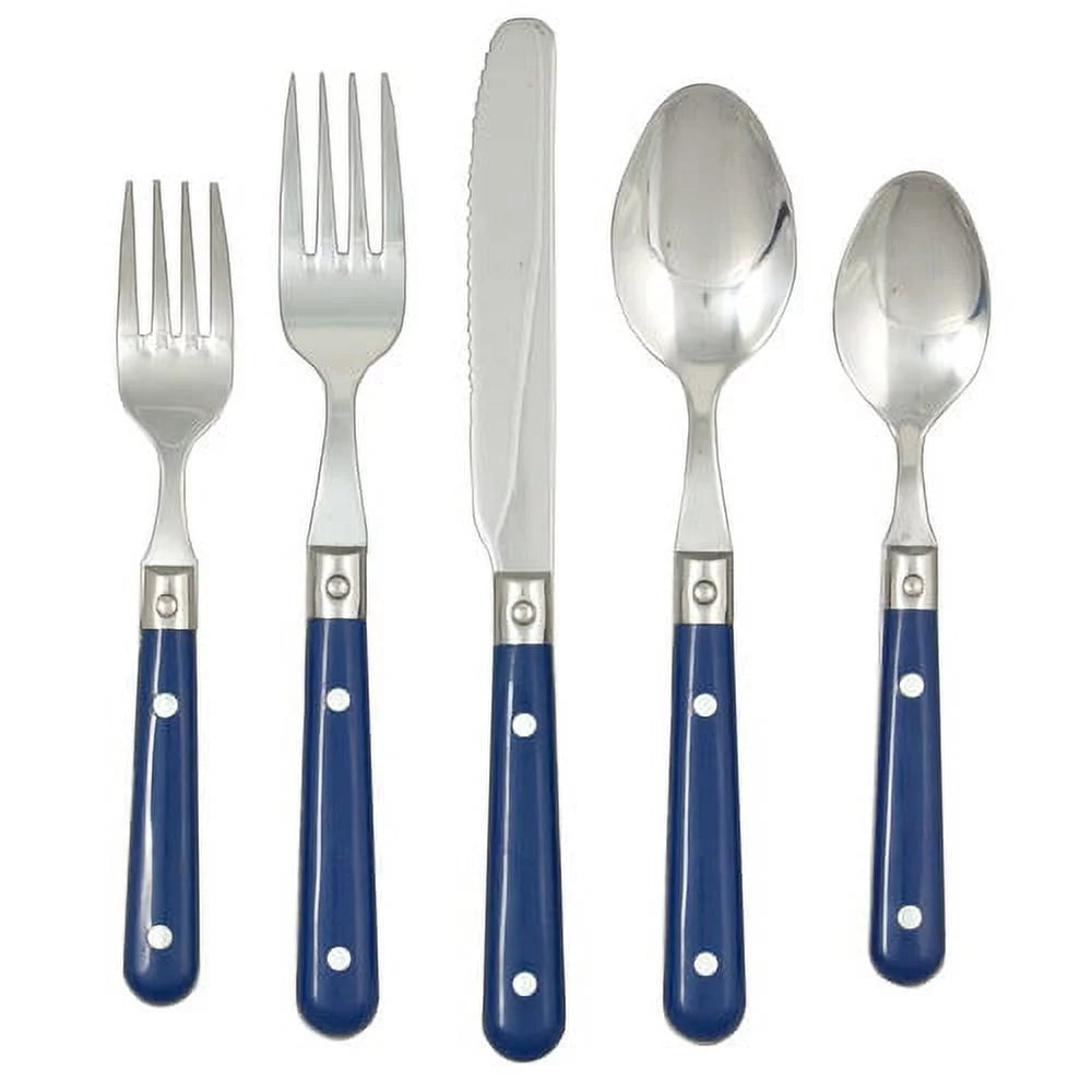 20-Piece Stainless Steel Flatware Set, Black, Service for 4 D622013