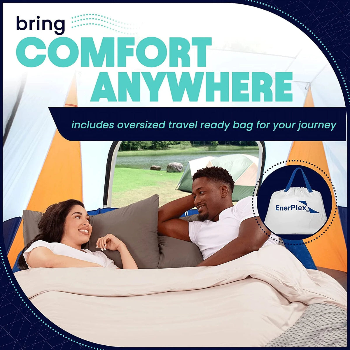 Queen 13 Inch Double Height Air Mattress with Built-in Pump F7326