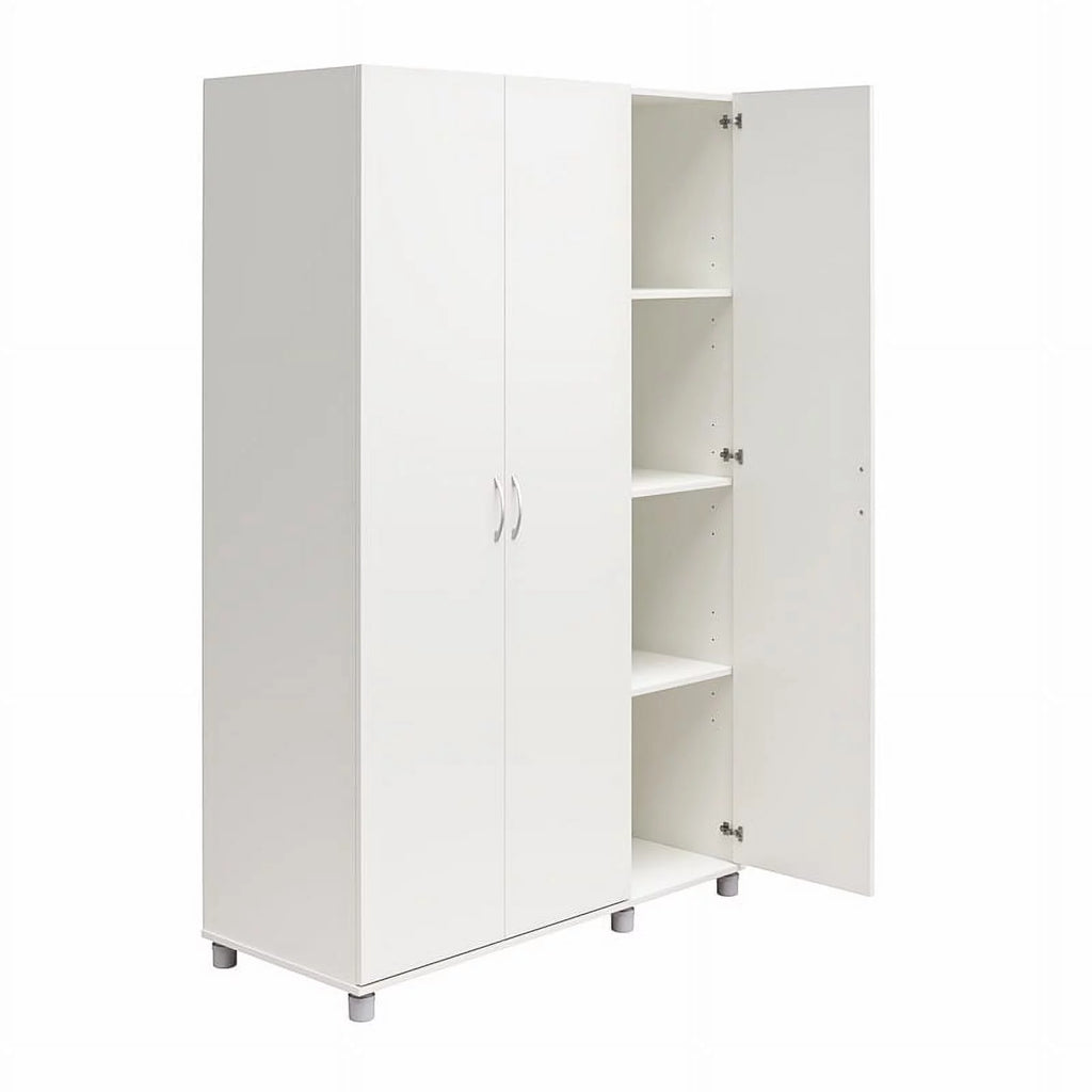 3 Door Wardrobe with Clothing Rod in White B794291