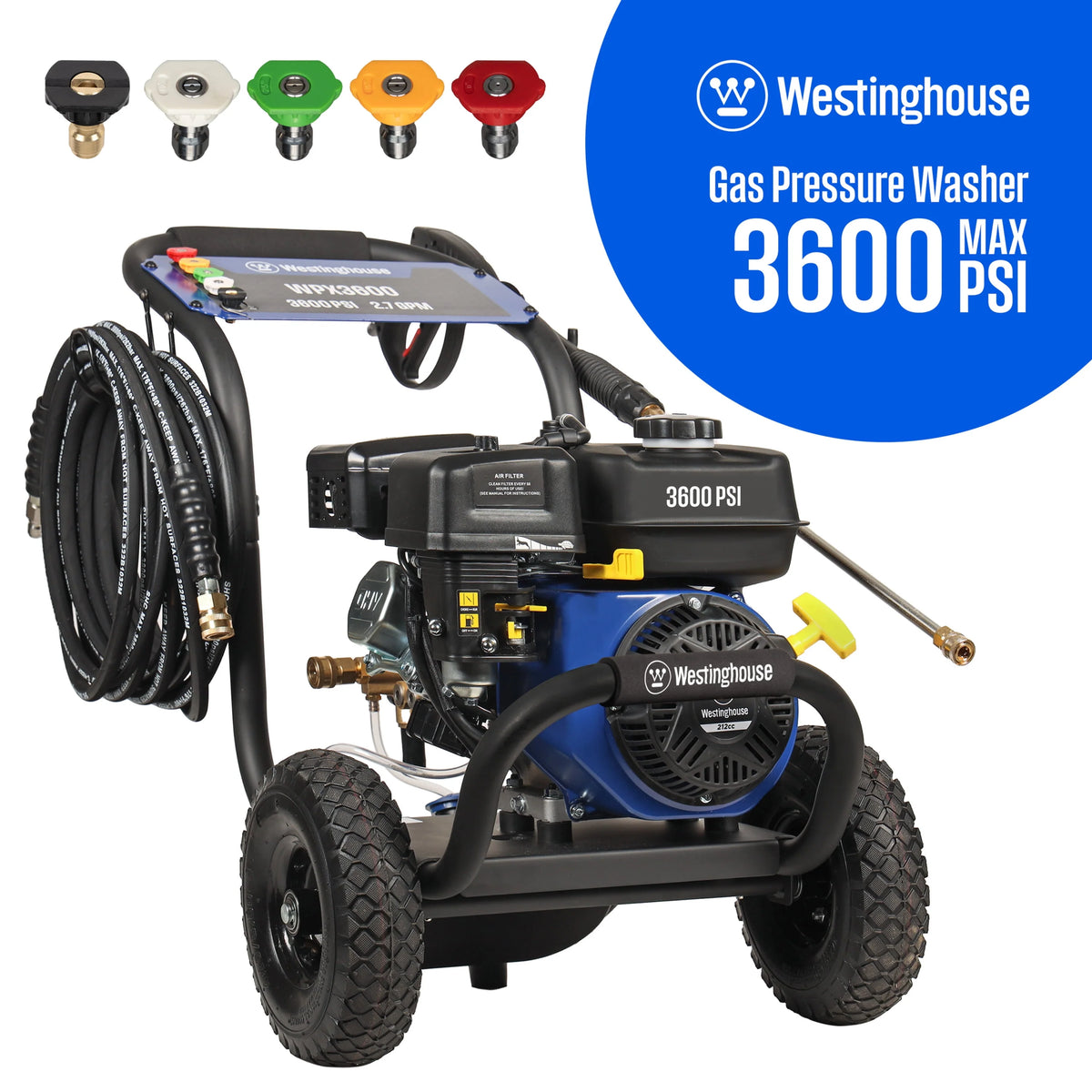 2700-PSI 2.3-GPM Gas Pressure Washer with 4 Nozzles Z417383
