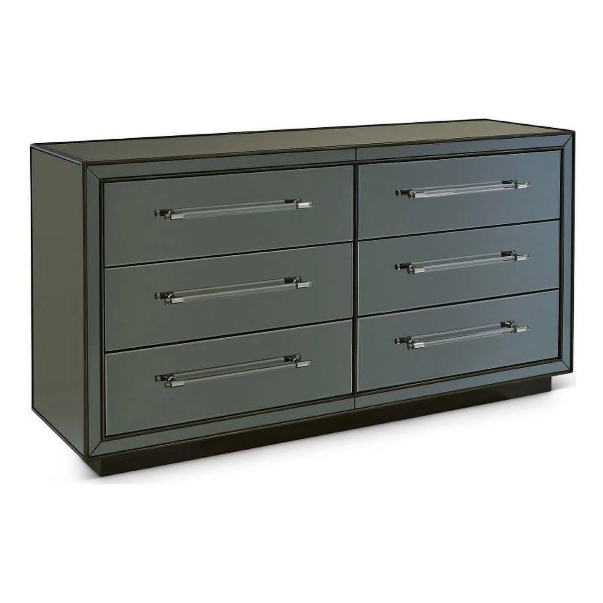 Gray Wood Dresser with Mirror I3241