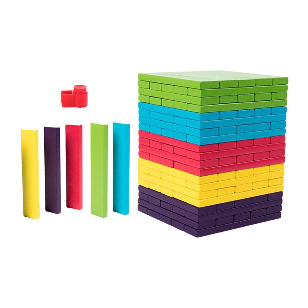 100 Pieces Wooden Blocks Stacking Game Building Kits Board Games U913370